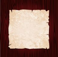 parchment on wood plank