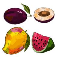 Fresh Fruits isolated on white N5