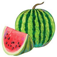 Fresh Water Melon isolated on white