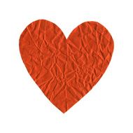 Isolated Crumpled Paper Heart