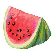 Fresh Water Melon slice isolated on white