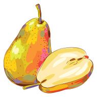 Fresh Pears Isolated on White N2