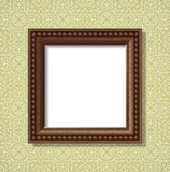 square wooden frame on green wallpaper