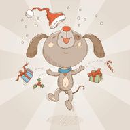 Merry Christmas dog card N2