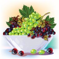 Fresh Grapes in a Bowl