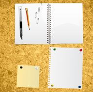 Notebook Paper on Cork Board