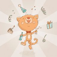 Happy Birthday cat card N2