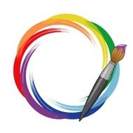 Paint brush rainbow background