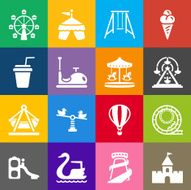 Theme Park Icons and Color Background N2