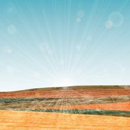 grunge hills with lens flare