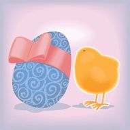 chick with big Easter egg