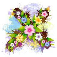 Capital Letter X created by flowers and leaves