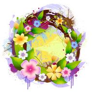 Capital Letter O created by flowers and leaves