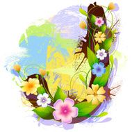 Capital Letter J created by flowers and leaves
