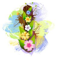 Capital Letter I created by flowers and leaves