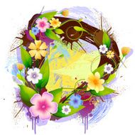 Capital Letter D created by flowers and leaves