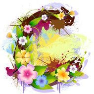 Capital Letter C created by flowers and leaves