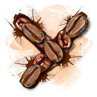Capital Letter Y created by Coffee beans N2