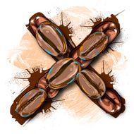 Capital Letter X created by Coffee beans N2