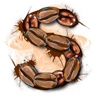 Capital Letter S created by Coffee beans N2
