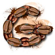 Capital Letter G created by Coffee beans N2