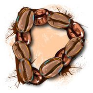Capital Letter D created by Coffee beans N2