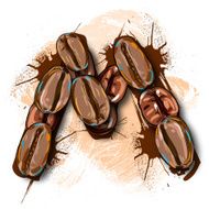 Capital Letter M created by Coffee beans N2