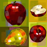 Detailed Drawings of Apple and Pear N2