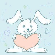 Rabbit with a heart illustration