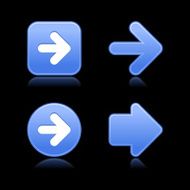 Blue arrow sign softness icon circle square web internet button
