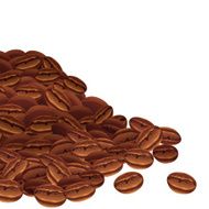 Vector background with scattered coffee beans N2
