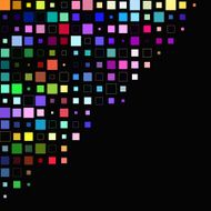 Colored squares on a black background