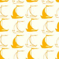 Seamless nautical pattern with decorative sailing boats