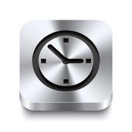 Square metal button perspektive - watch icon