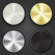 Metal round buttons vector