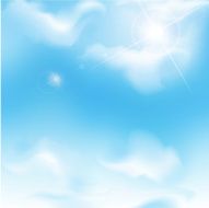 vector blue sky with sun ray