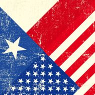 Texas and USA grunge Flag