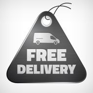 Metal brushed free delivery label N2