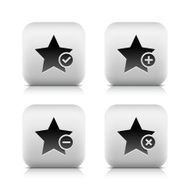 Star icon Square button Check mark plus minus delete sign