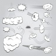 Vector comic book explosion elements
