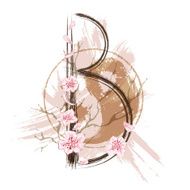 Letter B in asian style