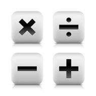 Calculator icons Rounded square gray button black sign