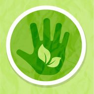 Ecology concept with human hand