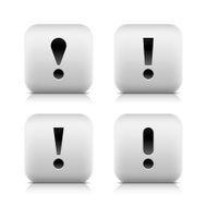 Exclamation Point icon Rounded square gray button black sign