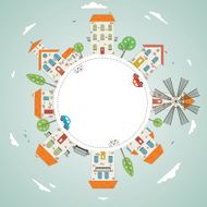 Old city theme background vector