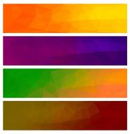Four vector polygonal backgrounds for banner 2
