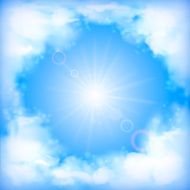 Sky vector design white clouds sun blur