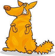 happy yellow shaggy standing dog