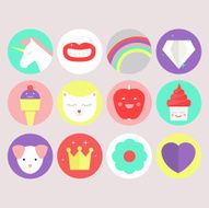 Cute and Innocent Icon Set