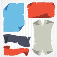 Set of grunge old banner and scrolls